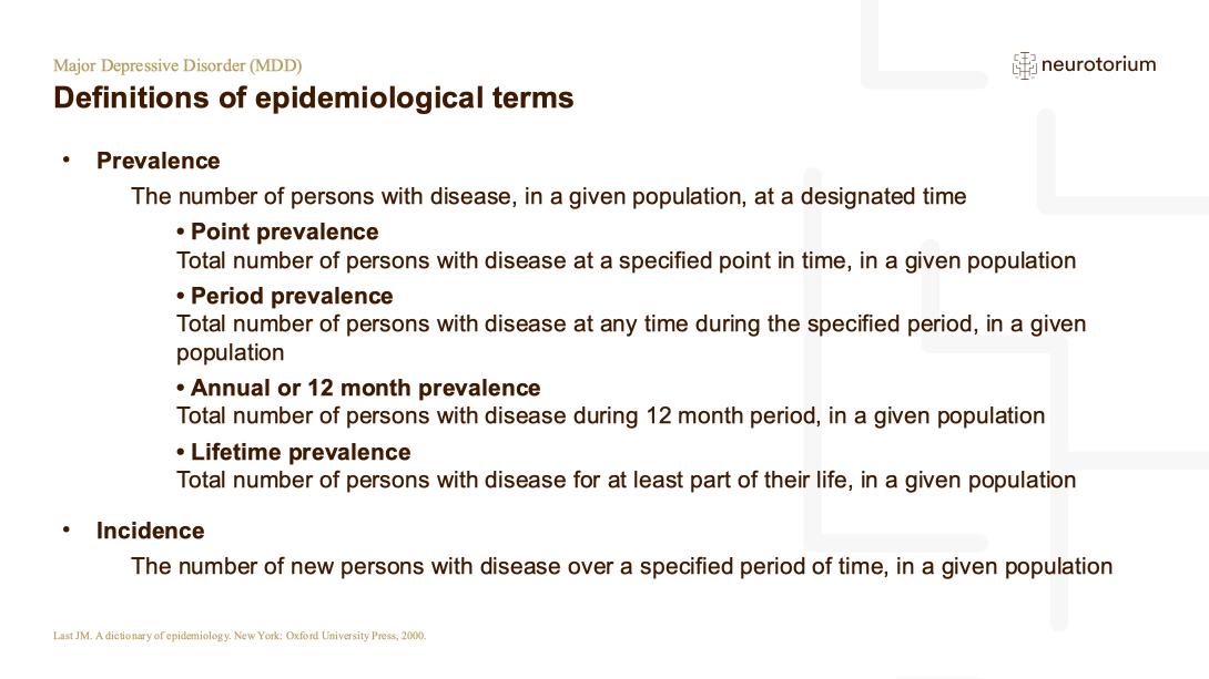 Major Depressive Disorder – Definitions and Diagnosis – slide 12